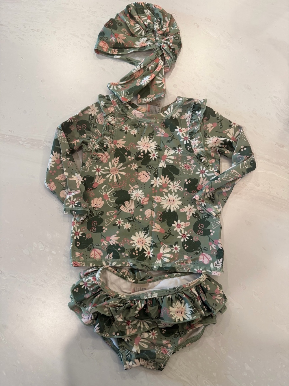 SOURIS MINI 12-18M Floral Rash Guard Swim Set